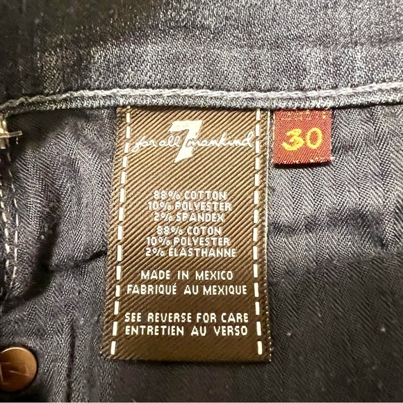 7 FOR ALL MANKIND Gwenevere cropped Dark Washed Jeans women’s size 30 - Picture 10 of 10